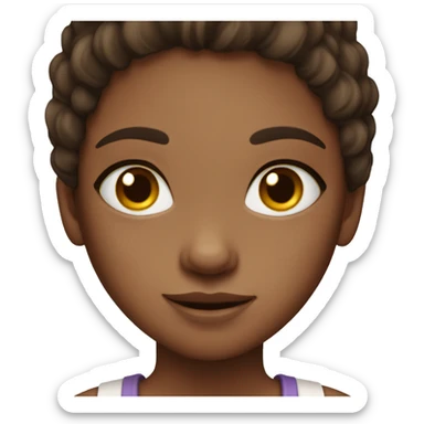 Blue eyed brown haired girl with freckles sticker