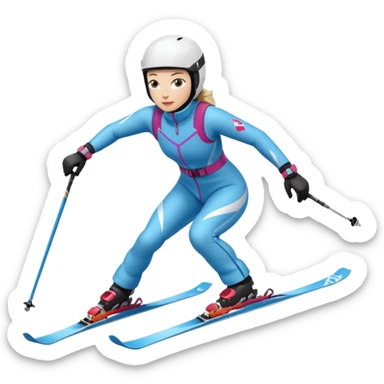 Female Alpine skiing sticker