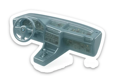 BMW E30 dashboard, realistic, glossy circuit style sticker