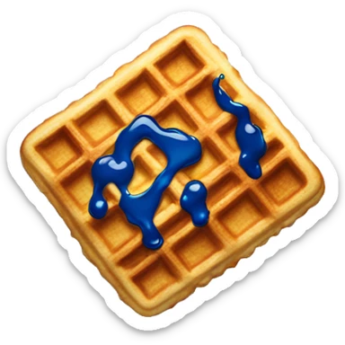 Waffle with blue syrup  sticker