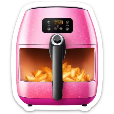 Pink ombre air fryer with glitter sticker