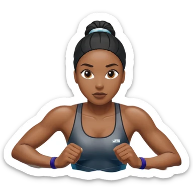 black female athlete swimming sticker