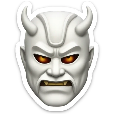 White oni mask samurai sticker