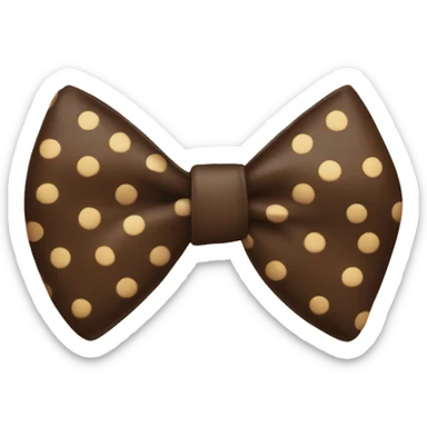 A brown bow with dots sticker