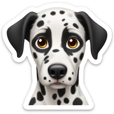 a Dalmatian with brown eyes and all black ears sticker