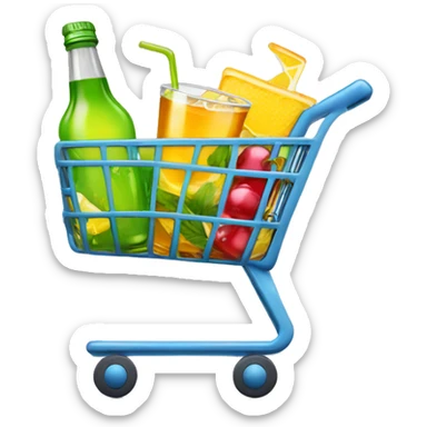 Shopping Cart with drink and alcohol sticker