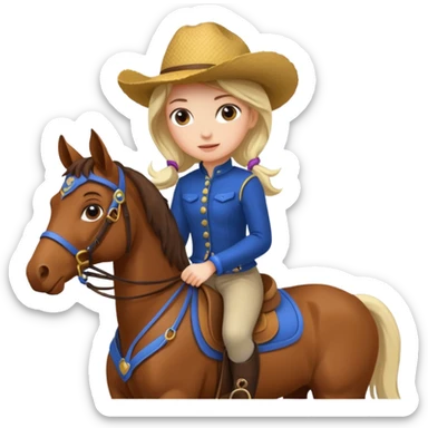 Girl riding a horse  sticker