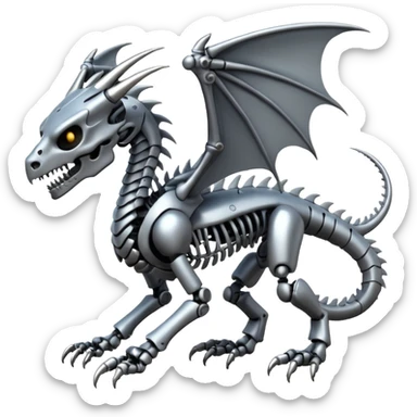 A skeleton robot dragon  sticker