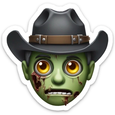 zombie avec un chapeau de cowboy sticker