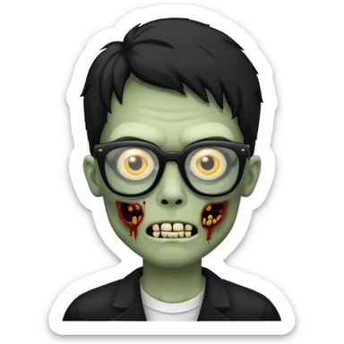 zombie with black glasses sticker