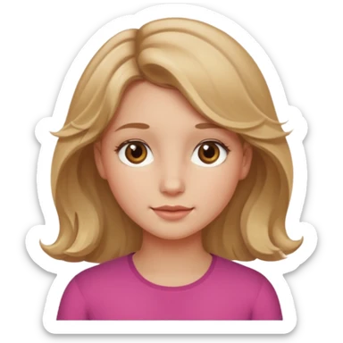 Can you make her more browny blonde with a slight curl in her hair with rosy cheeks sticker