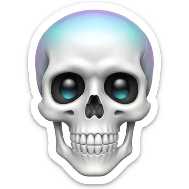 skeleton with cartoonish mind-blown effect sticker
