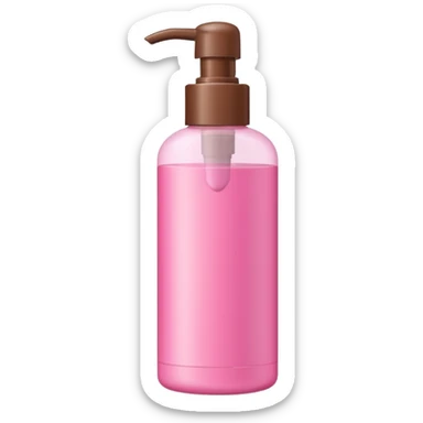 pink and brown shampoo bottle sticker