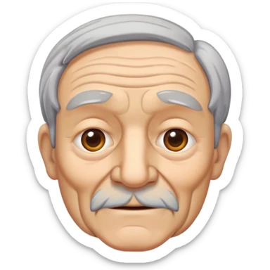 old wrinkly man sticker