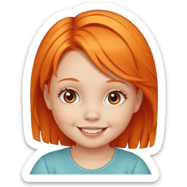 girl baby with orange hair sticker
