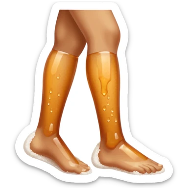 A salt and honey with legs and sticker