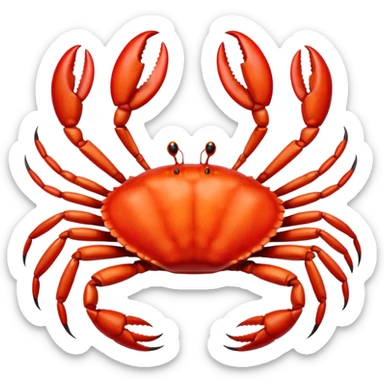 A live crab with only eight legs and two pincers sticker