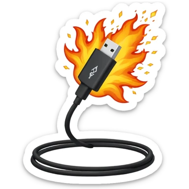 USB-C Cable with Explosion behind sticker