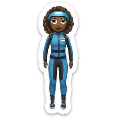 girl with skydive suit sticker