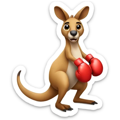 kangaroo with boxing gloves sticker