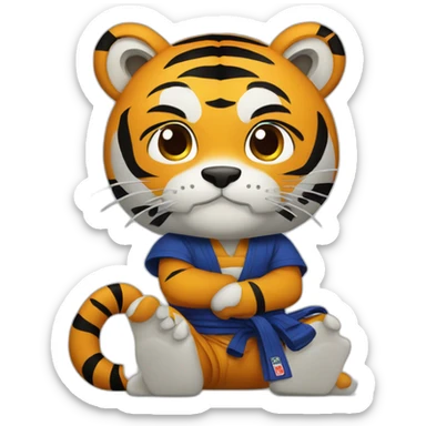 BJJ seated guard  Tiger  sticker