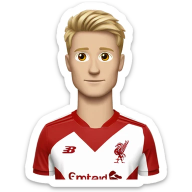 Martin Ødegaard wearing Liverpool fc uniform sticker