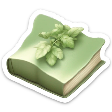 Open Light Sage green holy Bible with a light coloured gardens coming from the sides of the Bible  sticker