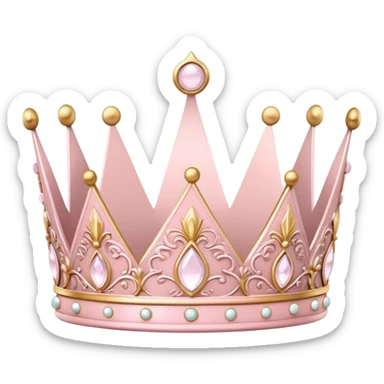 White and pastel pink crown sticker