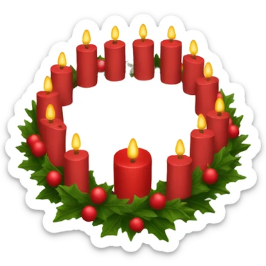 all red advent wreath sticker