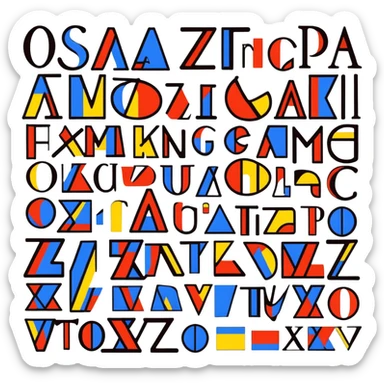 Colorful Russian alphabet letters sticker