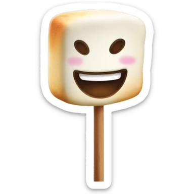Roasted marshmallows on a stick sticker