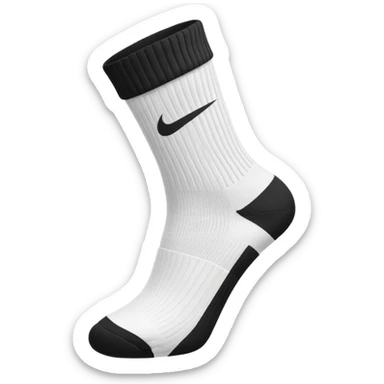 white sock, with black nike logo socks sticker