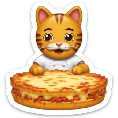 Garfield with a lasagna sticker