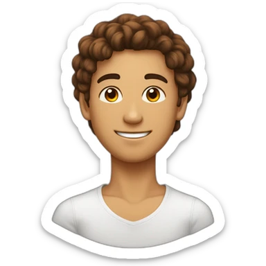 Un jeune homme avec des cheveux marrons, des lunnettes de soleil noires une chaîne autour du cou sticker