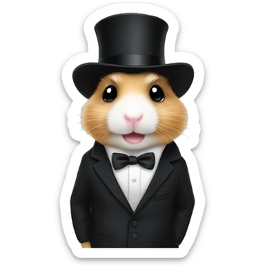 A Hamster in a black suit  sticker