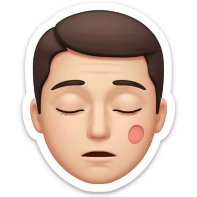 normal blushing emoji man closing eyes in embarrassment sticker