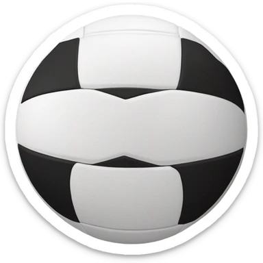 A black and white volleyball sticker
