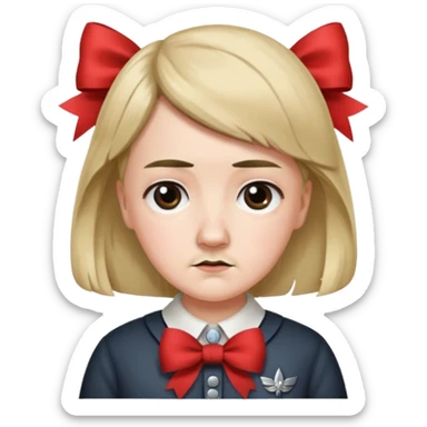 Adolf Hitler Like a girl hair with a bow sticker