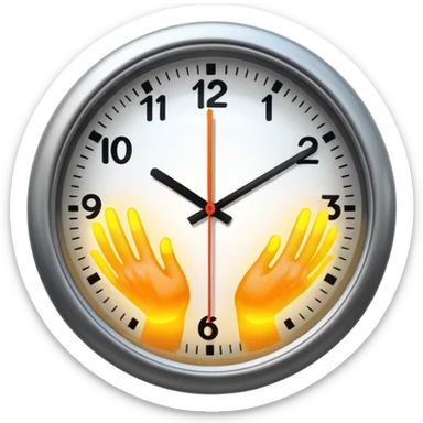 A close-up of a clock with sharply defined numbers and glowing hands, captured in dramatic lighting. The second hand is blurred into multiple trailing streaks to show rapid ticking, creating a sense of urgency and fast-passing time. sticker