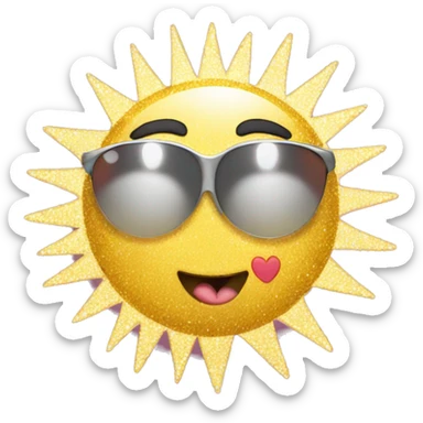 Sparkly sun blowing a kiss sticker