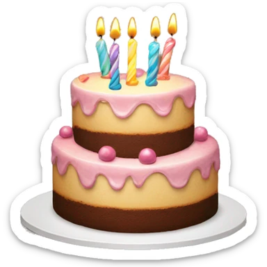 Happy birthday cake only with balloon sticker