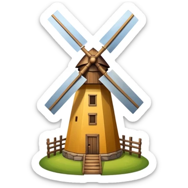 windmill in wind sticker