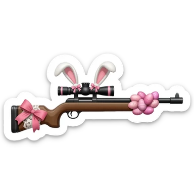 easter theme sniper rifle like with bunny ears and eggs and pink sticker