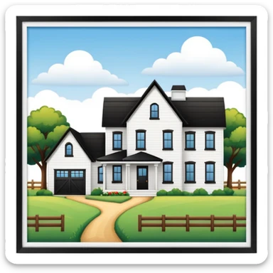 Farm house with White House next to it sticker