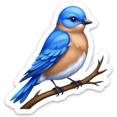 a bluebird emoji in an oil painting style sticker