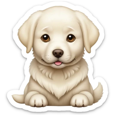 White Labrador adult dog sitting sticker