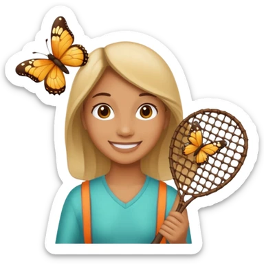 butterfly catcher sticker