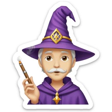 Weed wizard smoking blunt  sticker