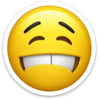 An exhausted yellow smily face sticker