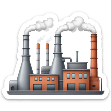 industrial factory with smokestacks sticker